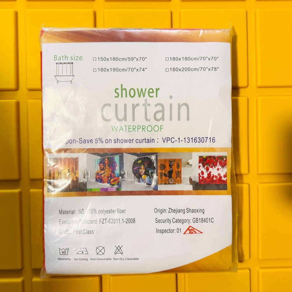 Waterproof Shower Curtain Bathtub Bathroom Curtains Includes 12 Hooks 71 x 72"